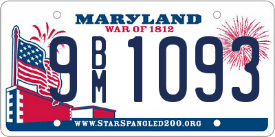 MD license plate 9BM1093