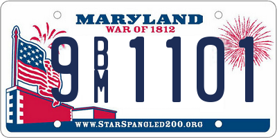 MD license plate 9BM1101