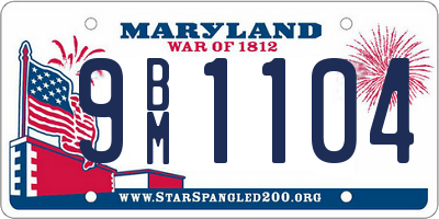 MD license plate 9BM1104