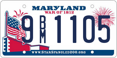 MD license plate 9BM1105