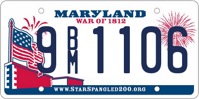 MD license plate 9BM1106