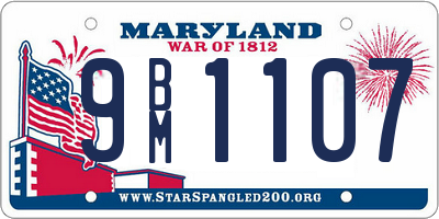 MD license plate 9BM1107