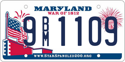 MD license plate 9BM1109