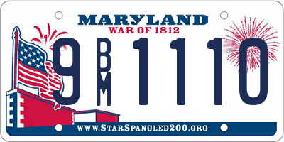 MD license plate 9BM1110