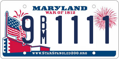 MD license plate 9BM1111