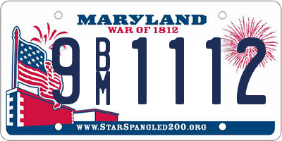 MD license plate 9BM1112