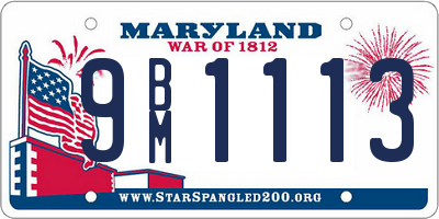 MD license plate 9BM1113