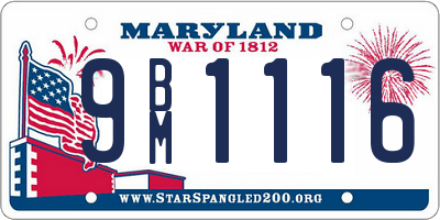 MD license plate 9BM1116