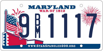 MD license plate 9BM1117