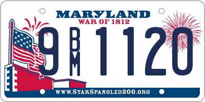 MD license plate 9BM1120