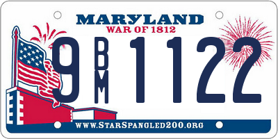 MD license plate 9BM1122