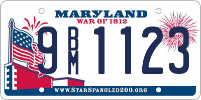 MD license plate 9BM1123