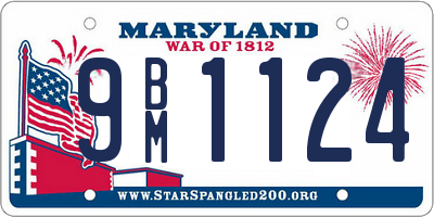 MD license plate 9BM1124