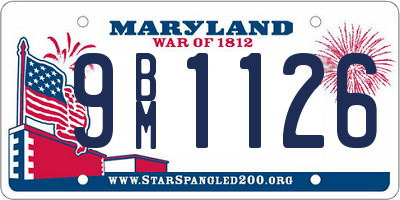 MD license plate 9BM1126