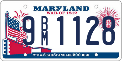 MD license plate 9BM1128