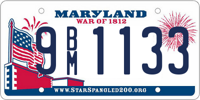 MD license plate 9BM1133