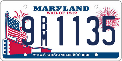 MD license plate 9BM1135