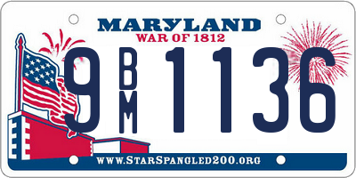 MD license plate 9BM1136