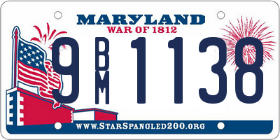 MD license plate 9BM1138