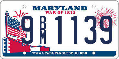 MD license plate 9BM1139