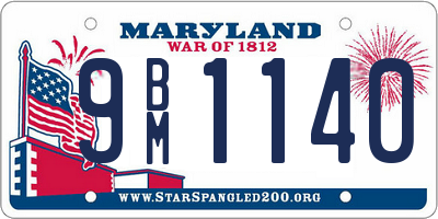 MD license plate 9BM1140