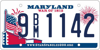 MD license plate 9BM1142