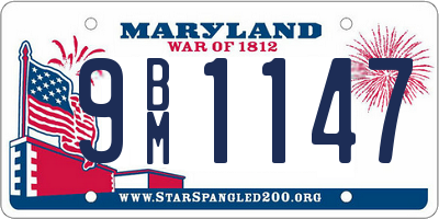 MD license plate 9BM1147