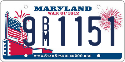 MD license plate 9BM1151