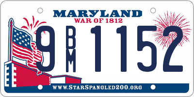 MD license plate 9BM1152