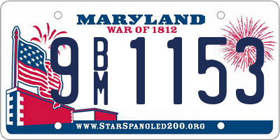 MD license plate 9BM1153