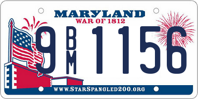 MD license plate 9BM1156