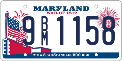 MD license plate 9BM1158