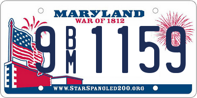 MD license plate 9BM1159