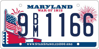 MD license plate 9BM1166