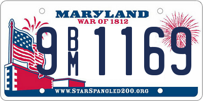 MD license plate 9BM1169