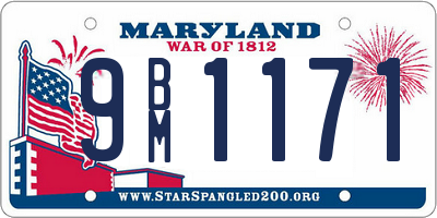 MD license plate 9BM1171