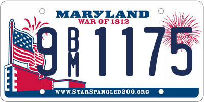 MD license plate 9BM1175