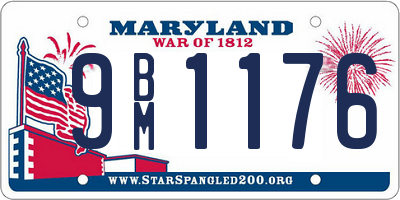 MD license plate 9BM1176