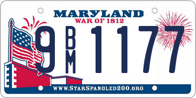 MD license plate 9BM1177