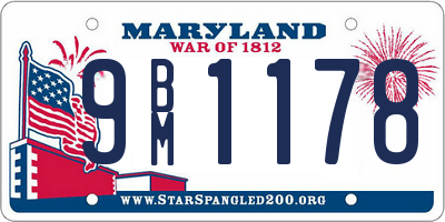 MD license plate 9BM1178