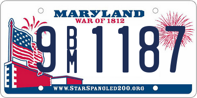 MD license plate 9BM1187