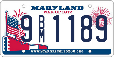 MD license plate 9BM1189