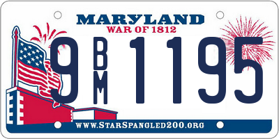 MD license plate 9BM1195