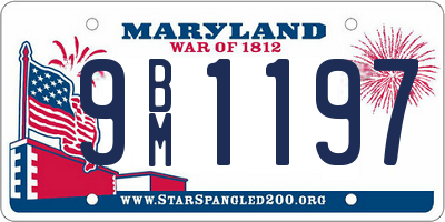 MD license plate 9BM1197