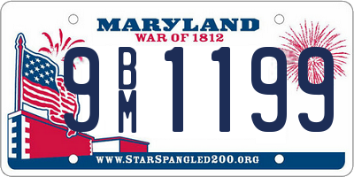 MD license plate 9BM1199