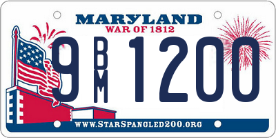 MD license plate 9BM1200