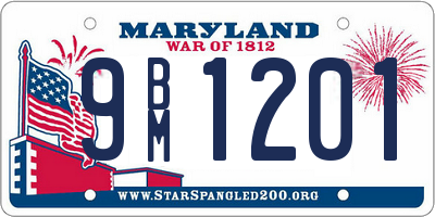 MD license plate 9BM1201