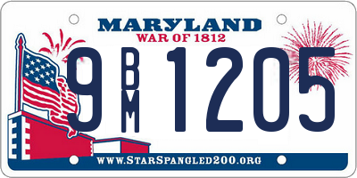 MD license plate 9BM1205