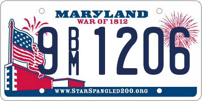 MD license plate 9BM1206