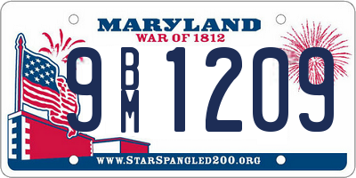 MD license plate 9BM1209